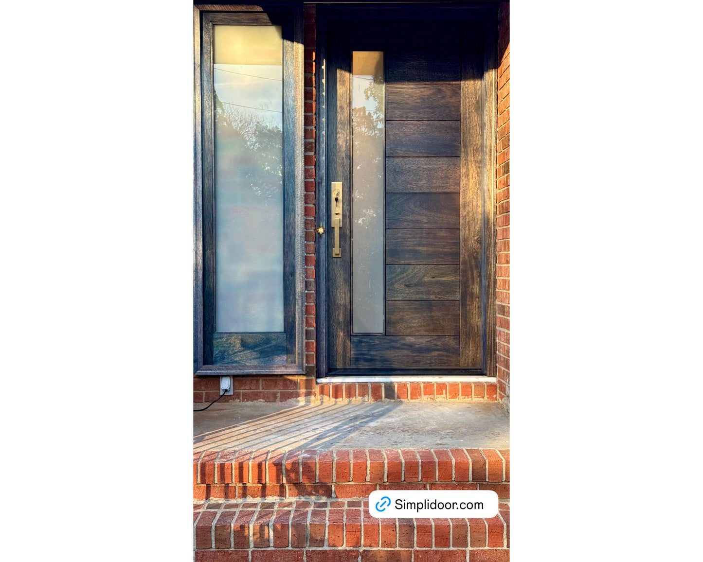 SimpliDoor Modern Exterior Mahogany Door with Frosted Glass