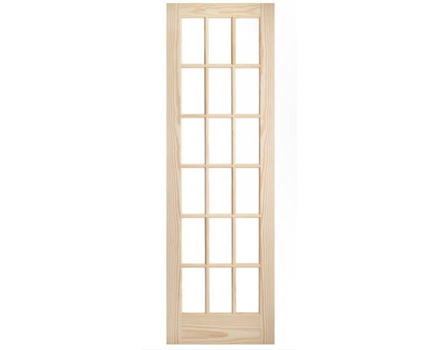 SimpliDoor 18 Lite Solid Pine Stain Grade Interior Door with Clear Glass 8/0