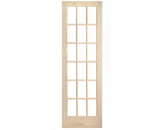 SimpliDoor 18 Lite Solid Pine Stain Grade Interior Door with Clear Glass 8/0