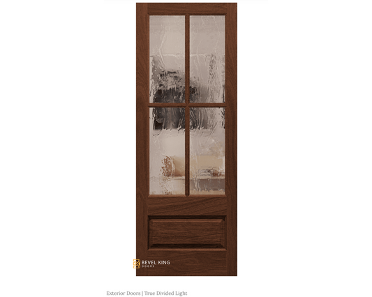 SimpliDoor 4 True Divided lite Exterior Mahogany solid wood exterior door