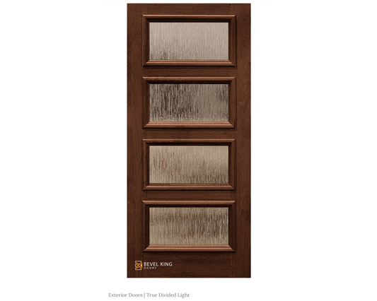 SimpliDoor 4 True Divided Lite Midcentury Modern Exterior Door in Solid Wood