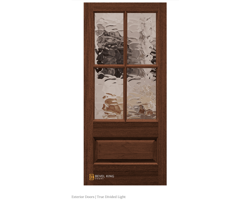 4 True divided Lite Exterior Door in Mahogany solid wood