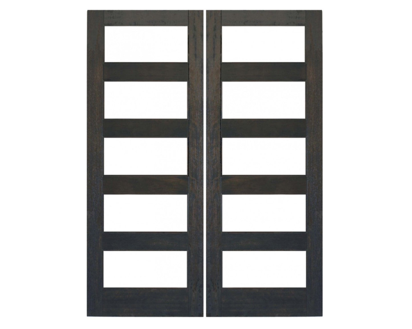 Mahogany Exterior Double Door unit Constructed in Clear Glass in mahogany solid wood