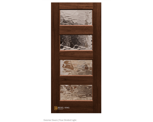 SimpliDoor 4 True Divided Lite Exterior Mahogany Door Midcentury Modern