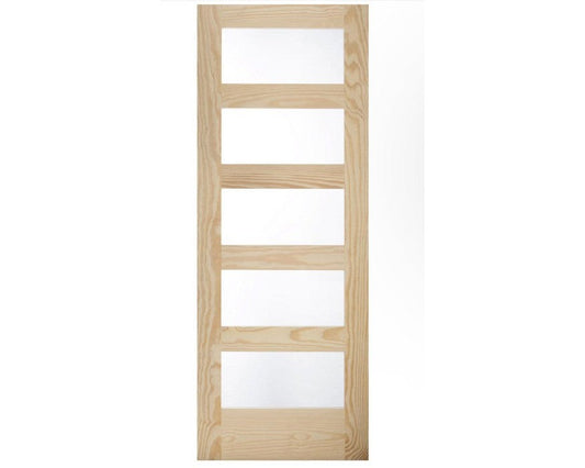 5 Lite Shaker Clear Pine with Clear Glass