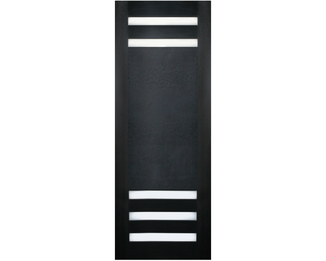 5 Lite Modern Exterior Mahogany Door with Frosted Glass Front Door