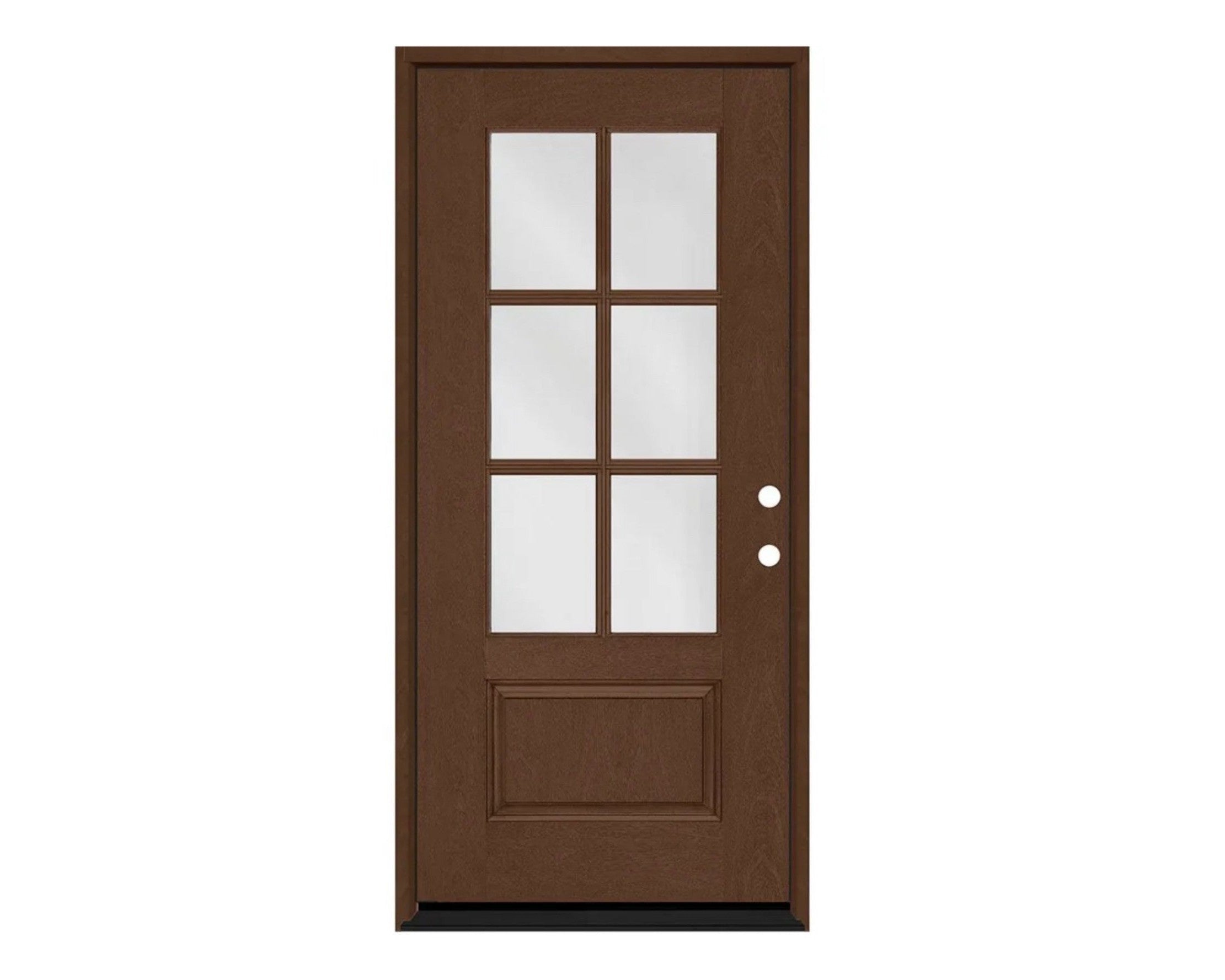 6 Lite 3 4 Textured Fiberglass Exterior Door with Clear Glass and Full