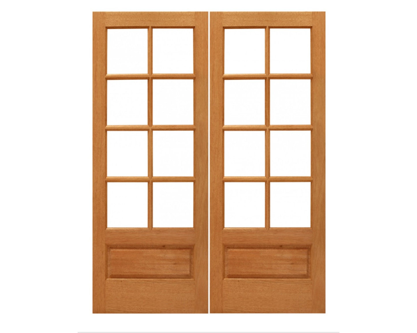 8 Lite Mahogany True Divided Lite Exterior Door over 1 panel