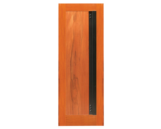 SimpliDoor Contemporary 18 Modern Mahogany Exterior Door with Iron Accents