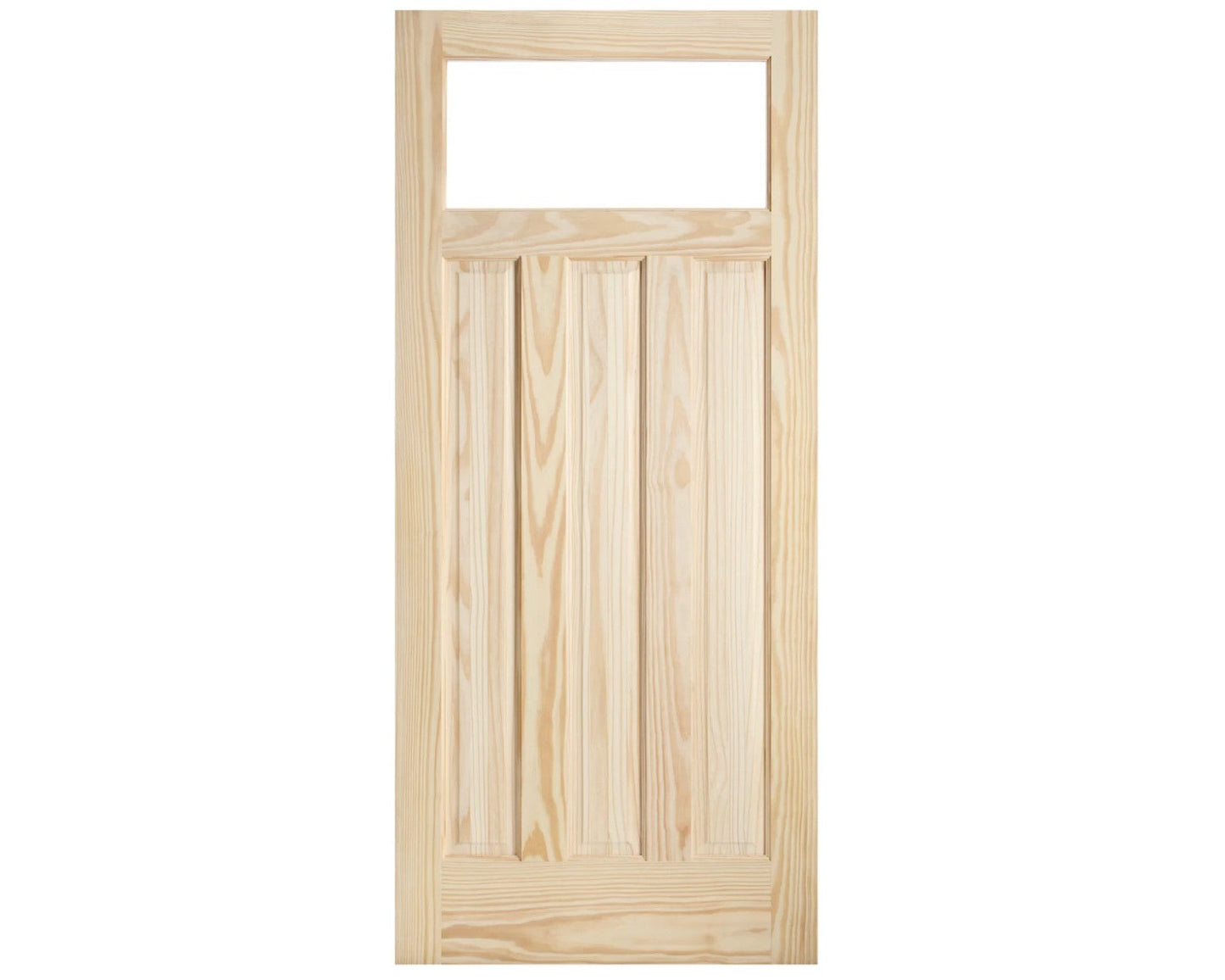 Craftsman Single Lite Over 3 Vertical Panels Exterior Door