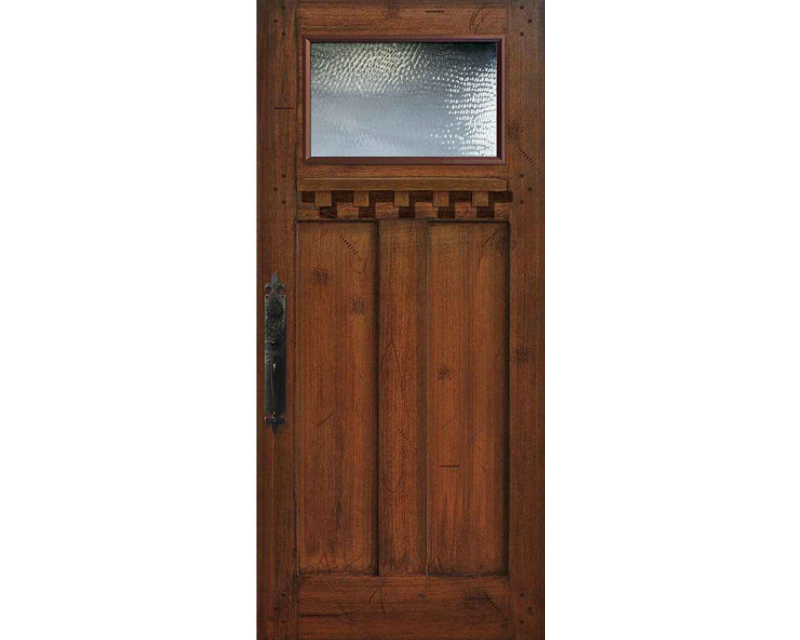 SimpliDoor Fiberglass Craftsman Door with Dentil Shelf