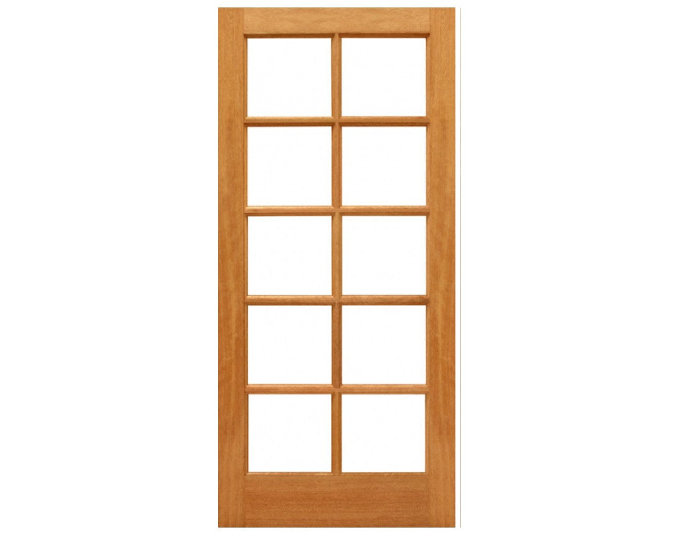 Mahogany 10 True Divided Lite Exterior Door Full View