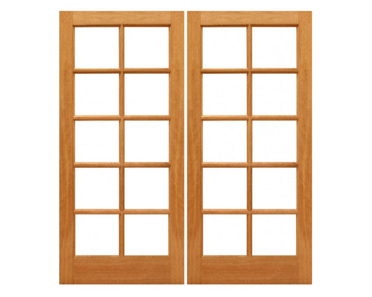 10 True Divided Lite Exteior door in solid wood. perfect mahogay exterior door