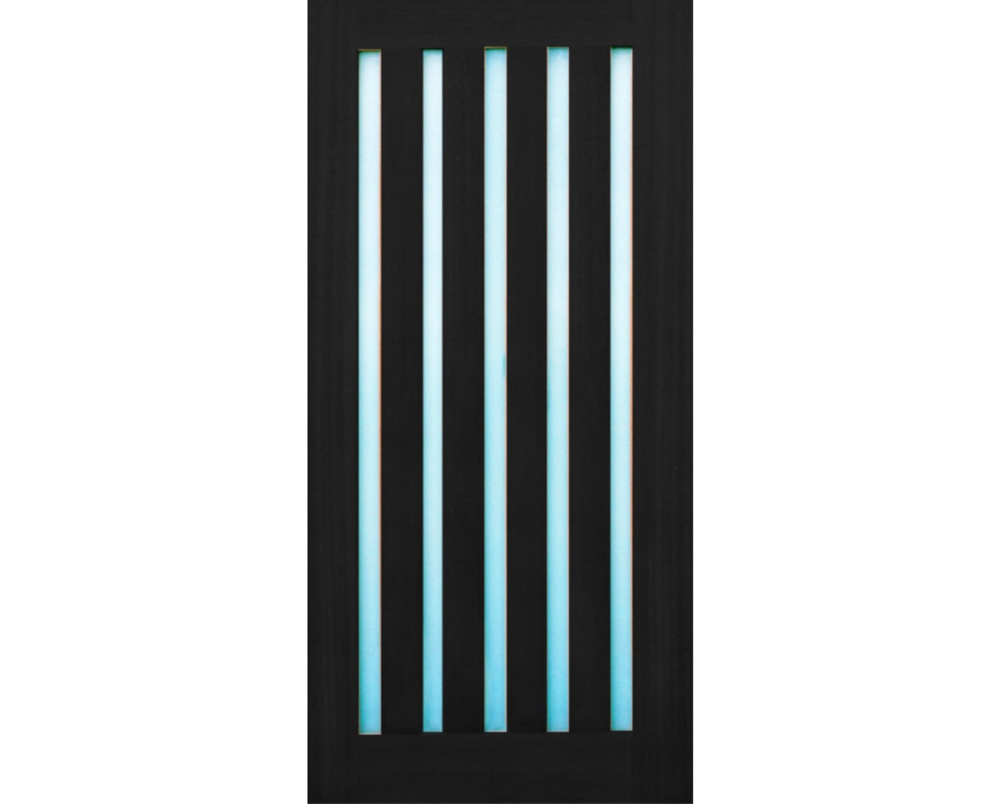 SimpliDoor Modern Slimlite Vertical Exterior Mahogany Modern Exterior Door with Frosted Glass