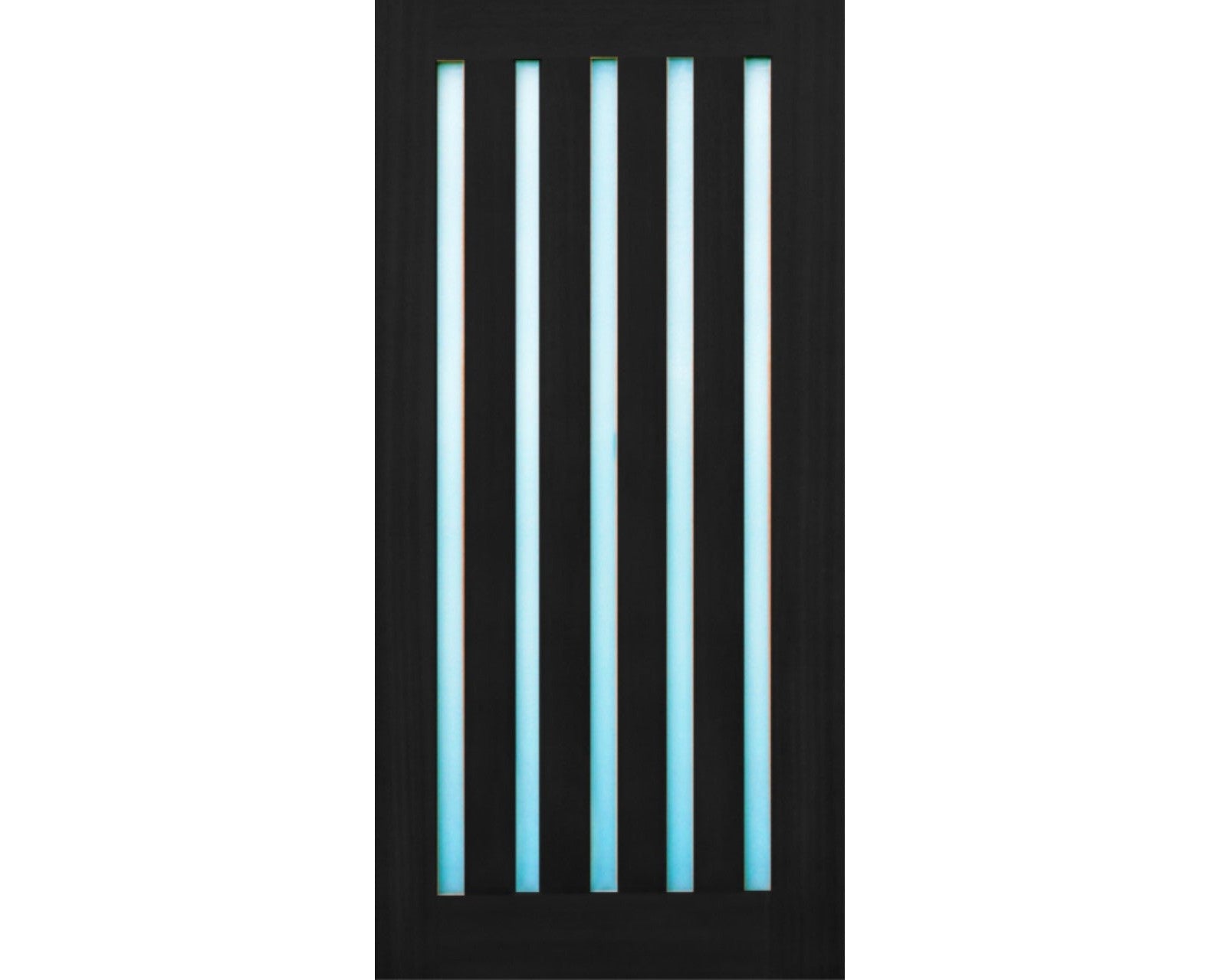 SimpliDoor Modern Slimlite Vertical Exterior Mahogany Modern Exterior Door with Frosted Glass