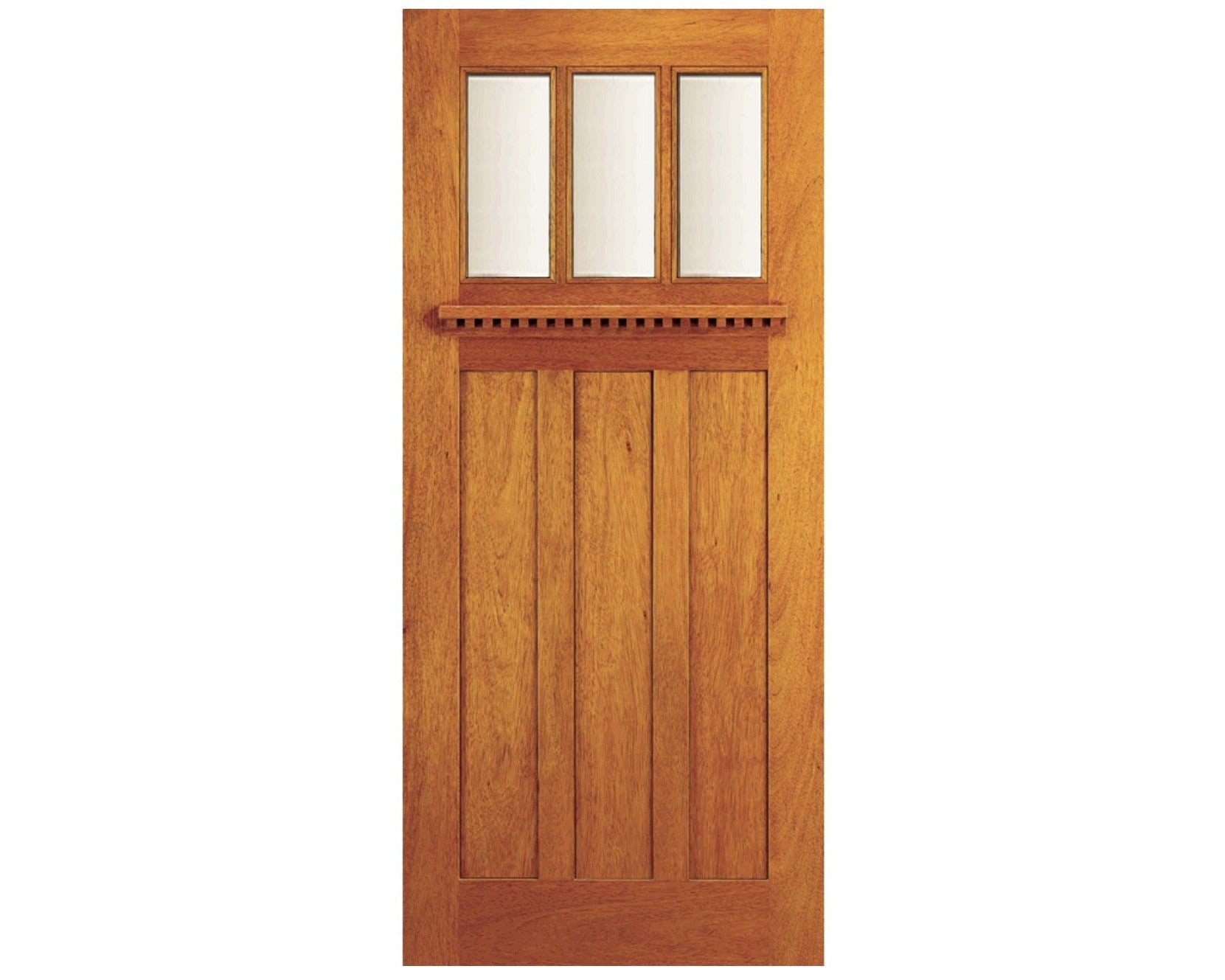 Craftsman exterior single door with beveled clear glass