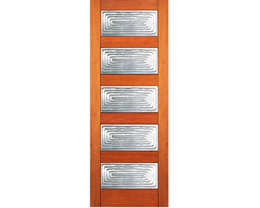 SimpliDoor Exterior Modern Mahgany Door with Casted Glass