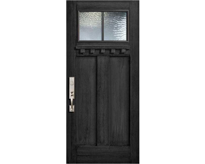 Simplidoor 2 lite craftsman exterior door in  black onyx