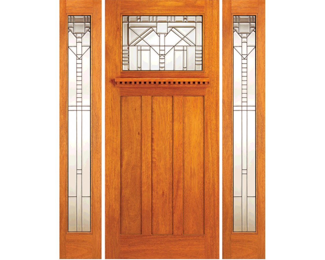 SimpliDoor Craftsman Exterior Mahogany Front Door Sidelite Unit