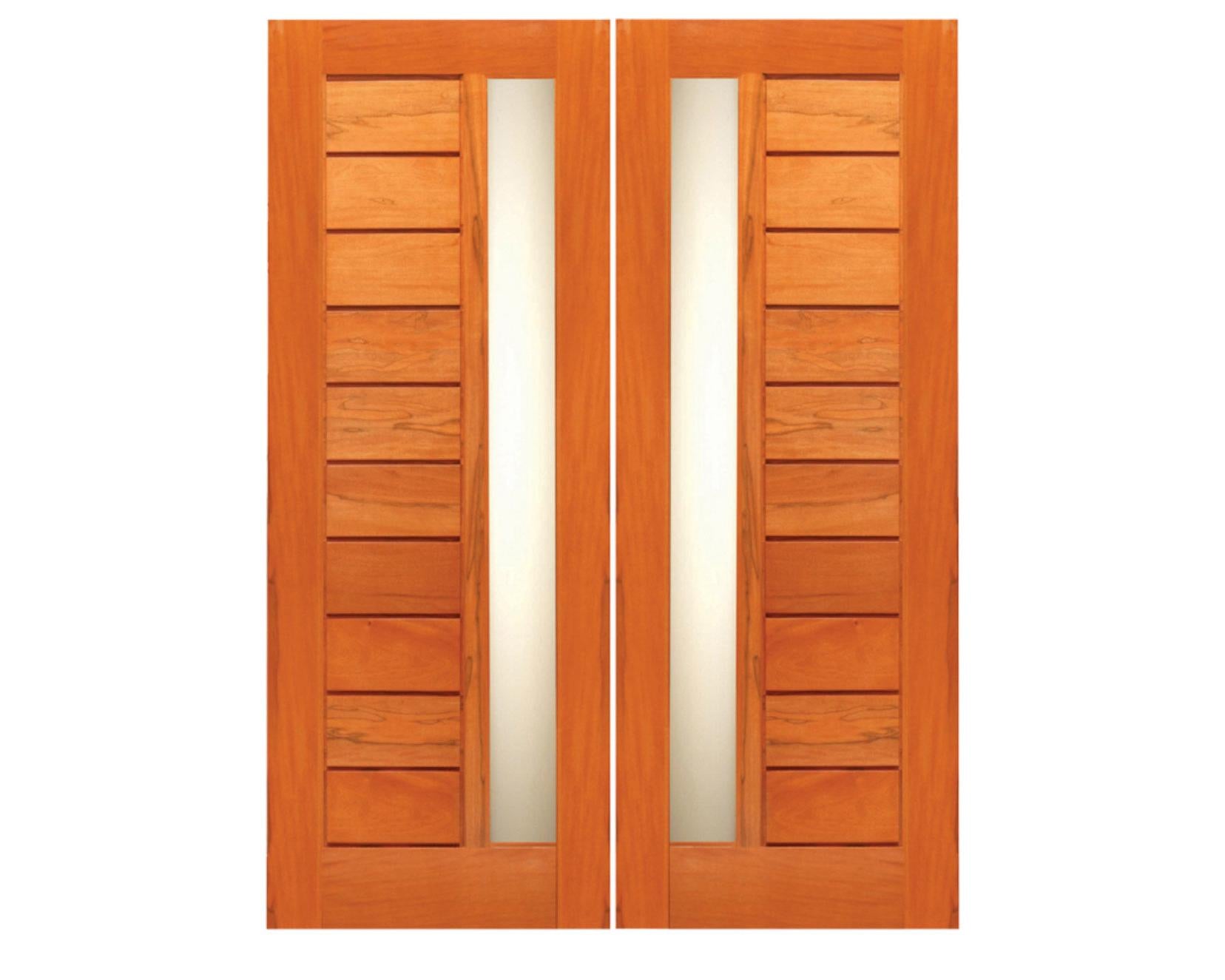 SimpliDoor Modern Exterior Mahogany Door with Frosted Glass