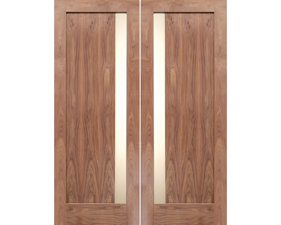 Modern Contemporary Single Sidelite Exterior Walnut Door