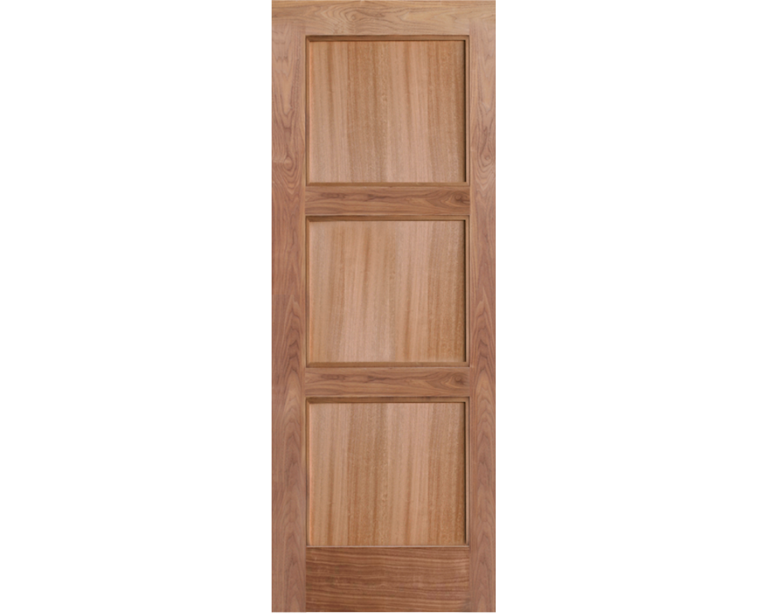 3 Panel SimpliDoor Walnut Exterior Door