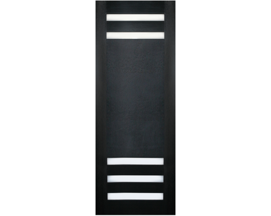 5 Lite Modern Exterior Mahogany Door with Frosted Glass Front Door