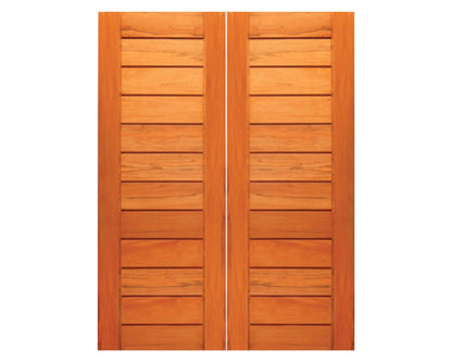SimpliDoor Contemporary Modern Mahogany Exterior Double Door Solid Wood