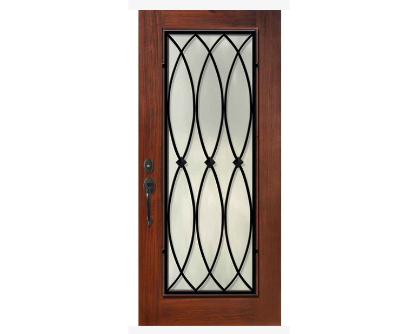 Fiberglass full view wrought Iron Exterior Door