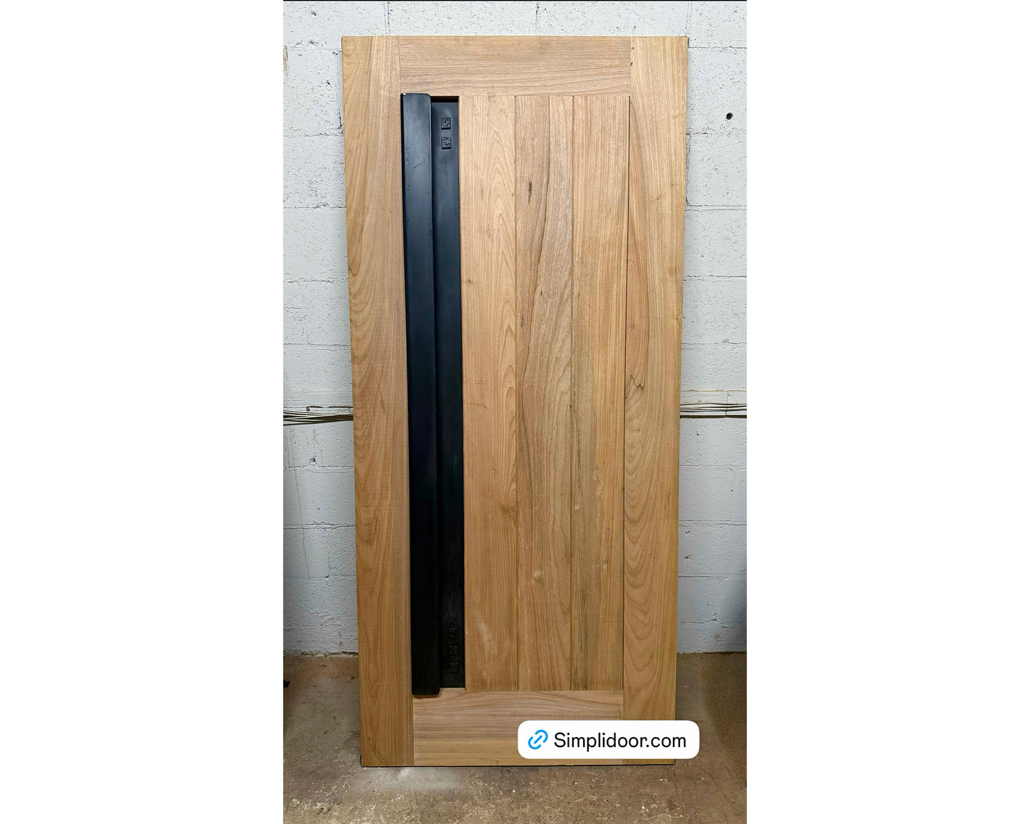 Modern Mahogany Exterior Door with Iron Handle