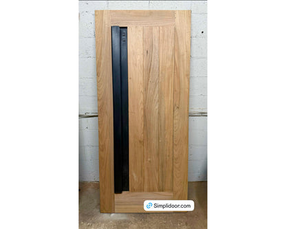 Modern Mahogany Exterior Door with Iron Handle