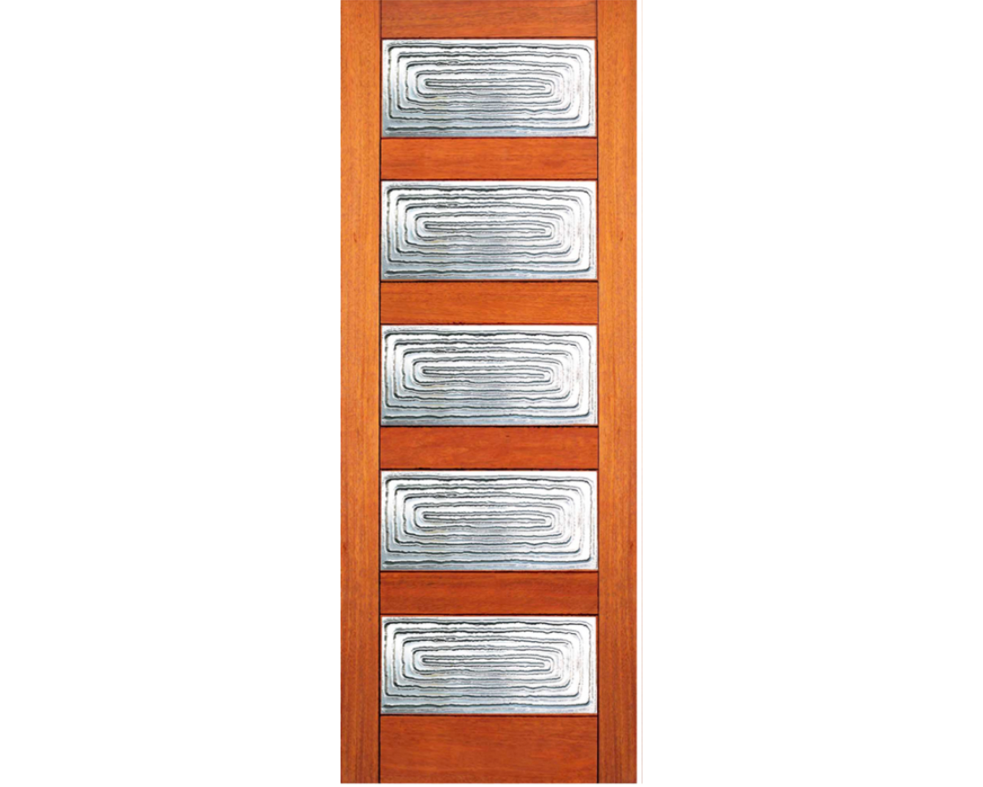 SimpliDoor Exterior Modern Mahgany Door with Casted Glass