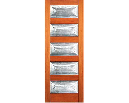 SimpliDoor Exterior Modern Mahgany Door with Casted Glass