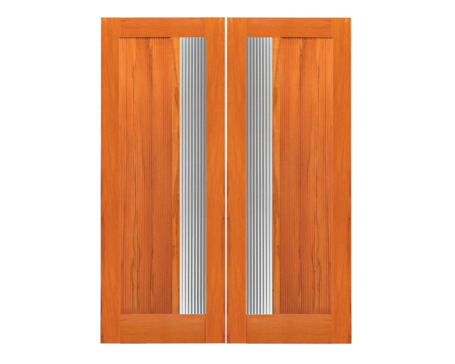 Rustic Hardwood Exterior Mid-Century Modern Exterior Double Double Door