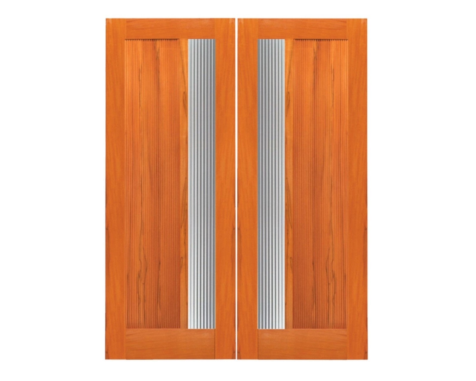 Rustic Hardwood Exterior Mid-Century Modern Exterior Double Double Door