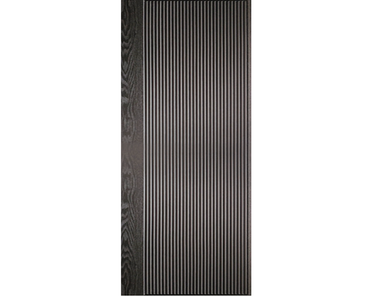 SimpliDoor Modern Exterior Textured Fiberglass Modern Door with Reeded Paneling