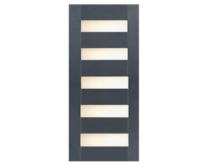 Satin Satin Black Modern Fiberglass Modern Exterior Door with Frosted Glass